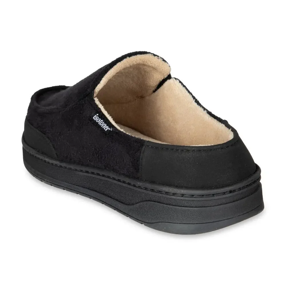 Isotoner Men's Water Repellent Microsuede Carter Clog Slipper